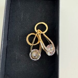 Elegant Gold and Silver Drop Earrings